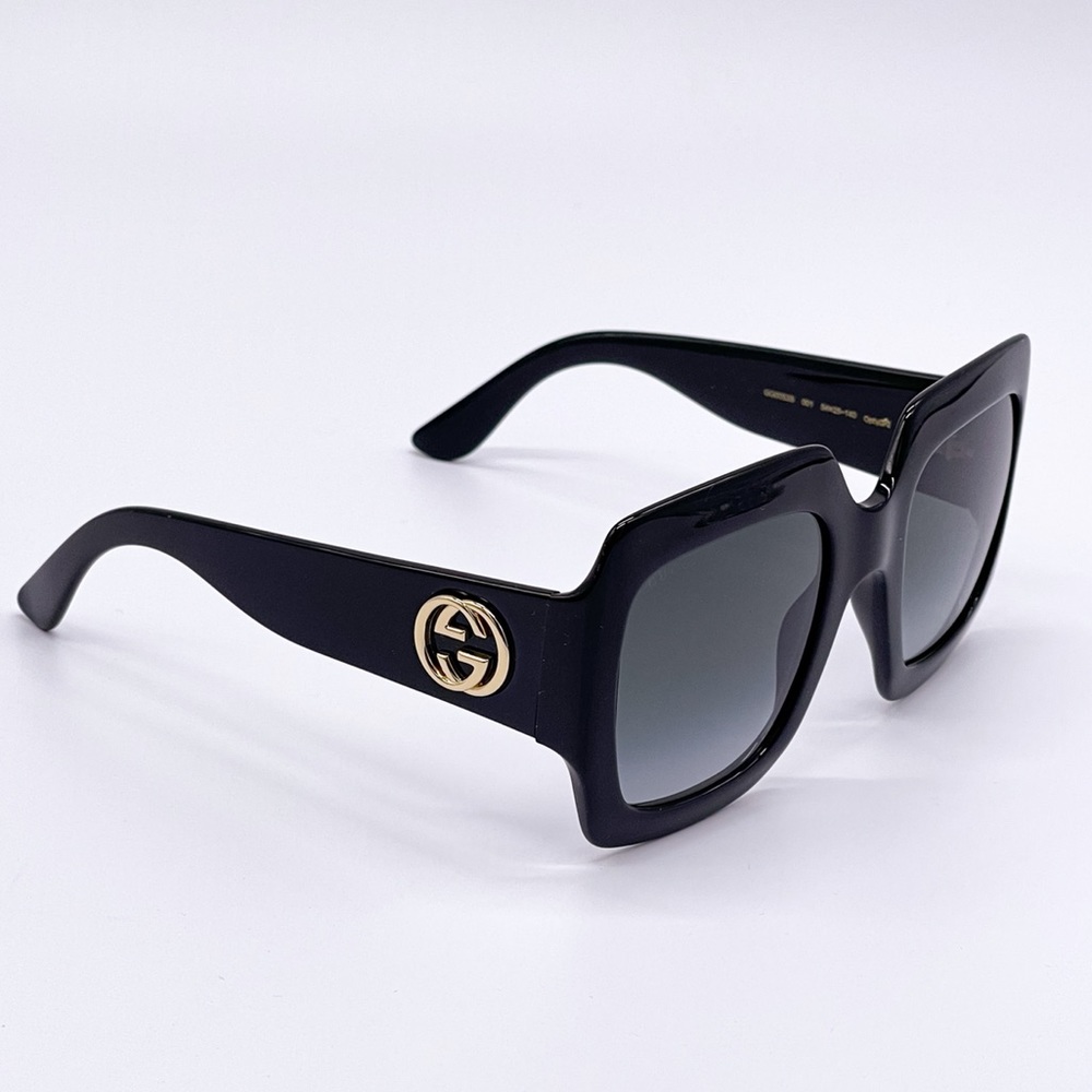 NEW GUCCI GG0053S 001 BLACK SQUARE WOMEN’S SUNGLASSES GUCCI GG0053SN 001 - Picture 6 of 12